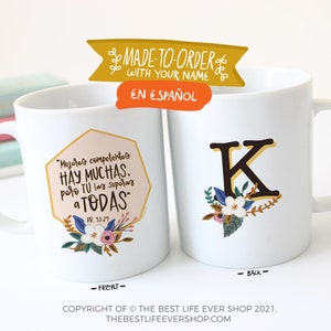Taza de la esposa de Proverbios 31:29, monogramada, taza de cerámica de 11 oz, regalos de jw, jw, regalos para esposas de ancianos
