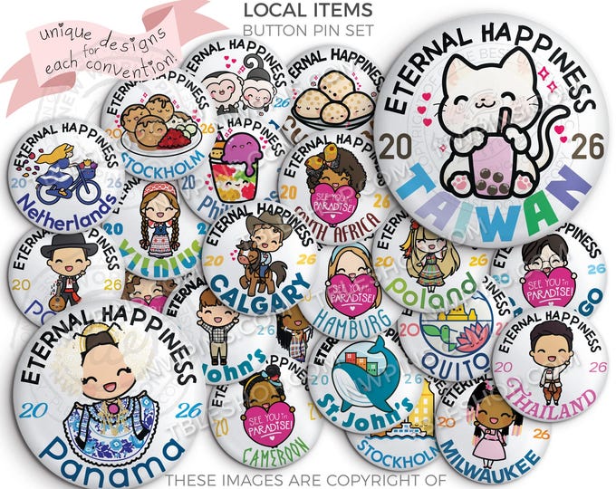 Eternal Happiness 2026 International Convention Button Pin LOCAL ITEMS - jw gifts, jw org, best life ever, convention gifts