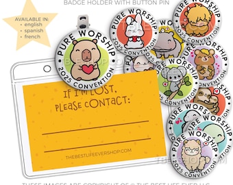 2025 Pure Worship Convention Badge Holder - HAPPY ANIMALS - regional convention - jw- bestlifeever - jw gifts - special convention