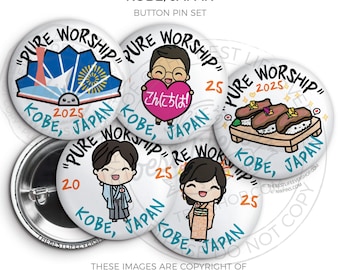 KOBE JAPAN 2025 Pure Worship 2025 Special Convention Button Pins - jw gifts, jw org, best life ever, convention gifts