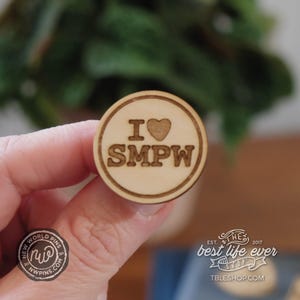 I Love SMPW-lasergegraveerde houten reversspeld - jw gifts - jw Ministry - jw pioneer gifts - Jehovah's Getuigen - jw org