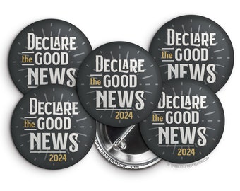 Declare the Good News 2024 Convention Button Pins - Retro Style - jw gifts - jw, gifts for kids, convention gifts