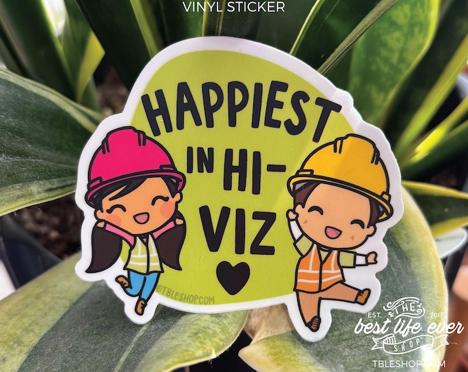 JW LDC STICKER Happiest in Hi-viz! Vinyl Sticker - jw pioneer gifts
