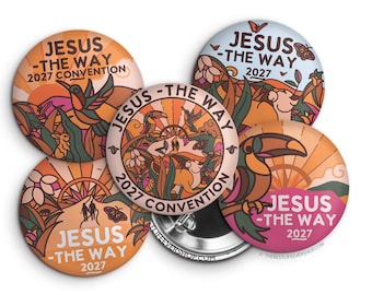 2027 Jesus -The Way Convention Button Pins – JUNGLE Set (1.25 Inch)
