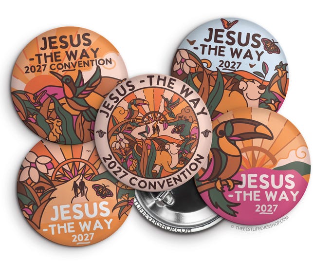 2027 Jesus -The Way Convention Button Pins – JUNGLE Set (1.25 Inch)