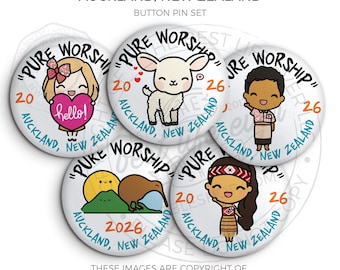 AUCKLAND NEW ZEALAND 2026 Pure Worship 2025 Special Convention Button Pins - jw gifts, jw org, best life ever, convention gifts