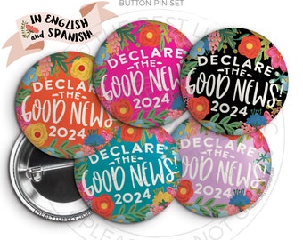 Declare the Good News 2024 Convention Button Pins - FLORAL WREATH - jw gifts - jw, convention gifts, special convention