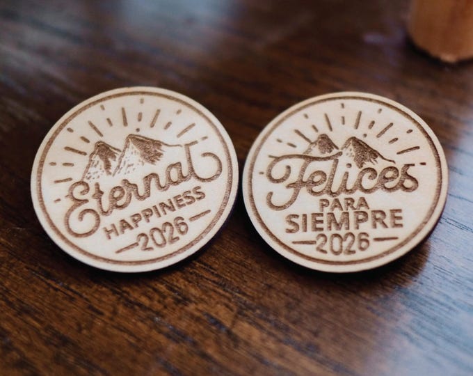 2026 Eternal Happiness Convention Laser Engraved Wood Lapel Pin