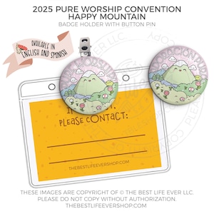 2025 Pure Worship Convention Badge Holder - HAPPY MOUNTAIN - regional convention - jw- bestlifeever - jw gifts - special convention