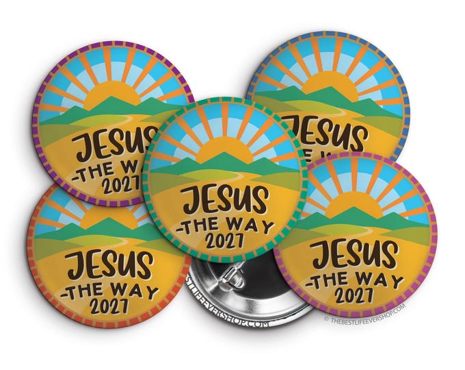 2027 Jesus -The Way JW Convention Button Pins - Sunny Fields Style | Best Life Ever | JW Gift Ideas