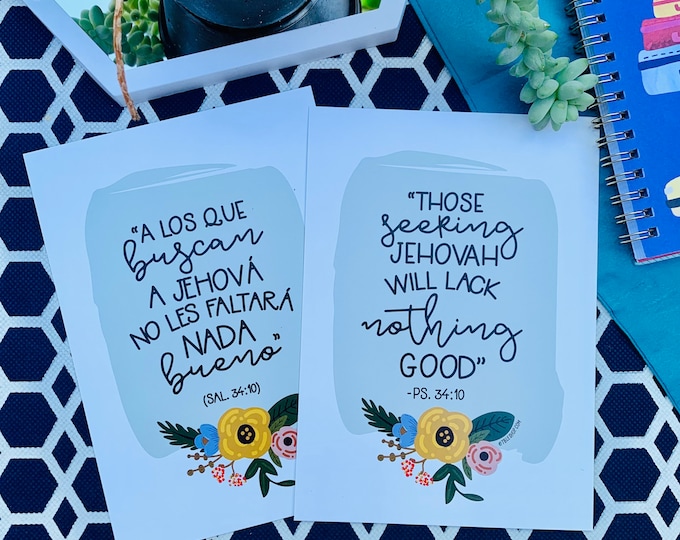 Printed Wall Art:Those Seeking Jehovah Will Lack Nothing Good Psalm 34 10 5”x 7” -  jw gifts - best life ever - jw