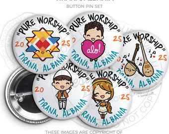 TIRANA ALBANIA 2025 Pure Worship 2025 Special Convention Button Pins - jw gifts, jw org, best life ever, convention gifts