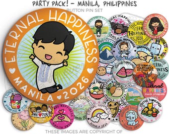 Eternal Happiness 2026 International Convention Button Pins Manila PHILIPPINES - PARTY PACK! jw convention gifts