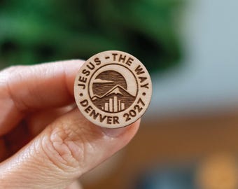 2026 Eternal Happiness Convention Laser Engraved Wood Lapel Pin