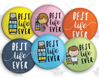 Assorted Best Life Ever Button Pin Set - jw gifts - jw ministry - jw pioneer gifts - best life ever - jw pioneer - jw org