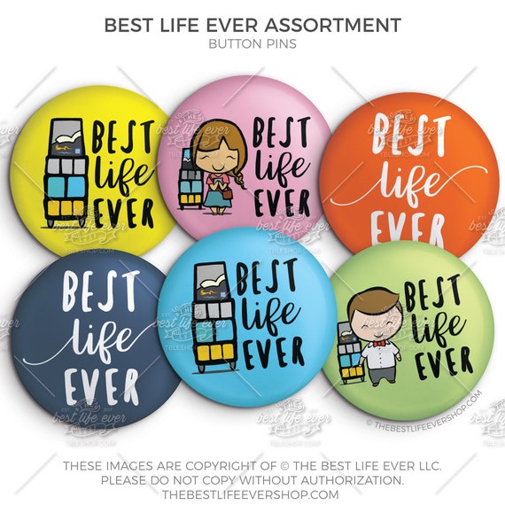 Assorted Best Life Ever Button Pin Set - jw gifts - jw ministry - jw  pioneer gifts - best life ever - jw pioneer - jw org