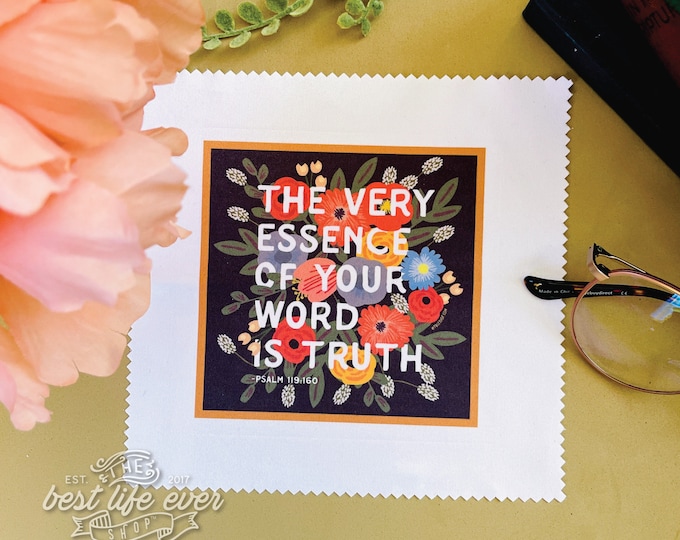 The Very Essence or your Word is Truth Floral Microfiber Lens Cleaning Cloth jw gifts - jw ministry - jw pioneer gifts - best life ever