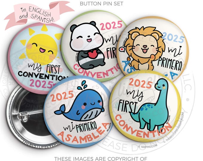 2025 Pure Worship My First Convention BABIES Button Pins - gifts, Gifts for kids, gifts for children, jw gifts, regional convention