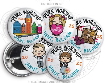 GHENT BELGIUM - 2025 Pure Worship Special Convention Button Pins