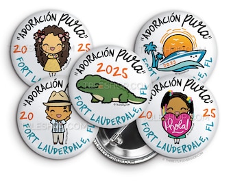 Asamblea Especial 2025 Fort Lauderdale Florida "Adoración Pura" Button Pins - jw gifts, jw org, best life ever
