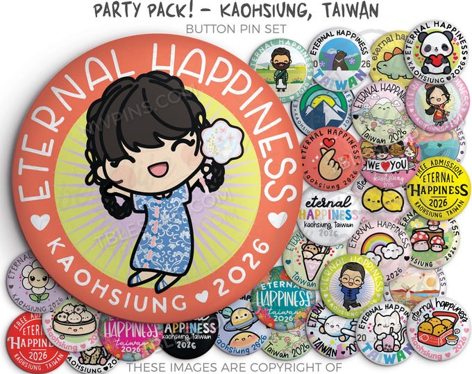 Eternal Happiness 2026 International Convention Button Pins Party Pack! KAOHSIUNG TAIWAN