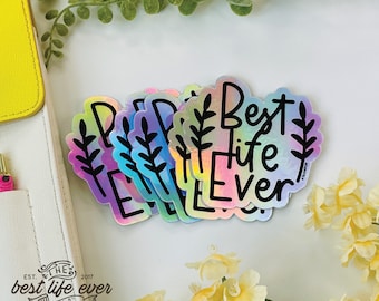 Best Life Ever Vinyl Stickers holographic - jw service year - jw pioneer gifts - best life ever - gifts for brothers - gifts for sisters