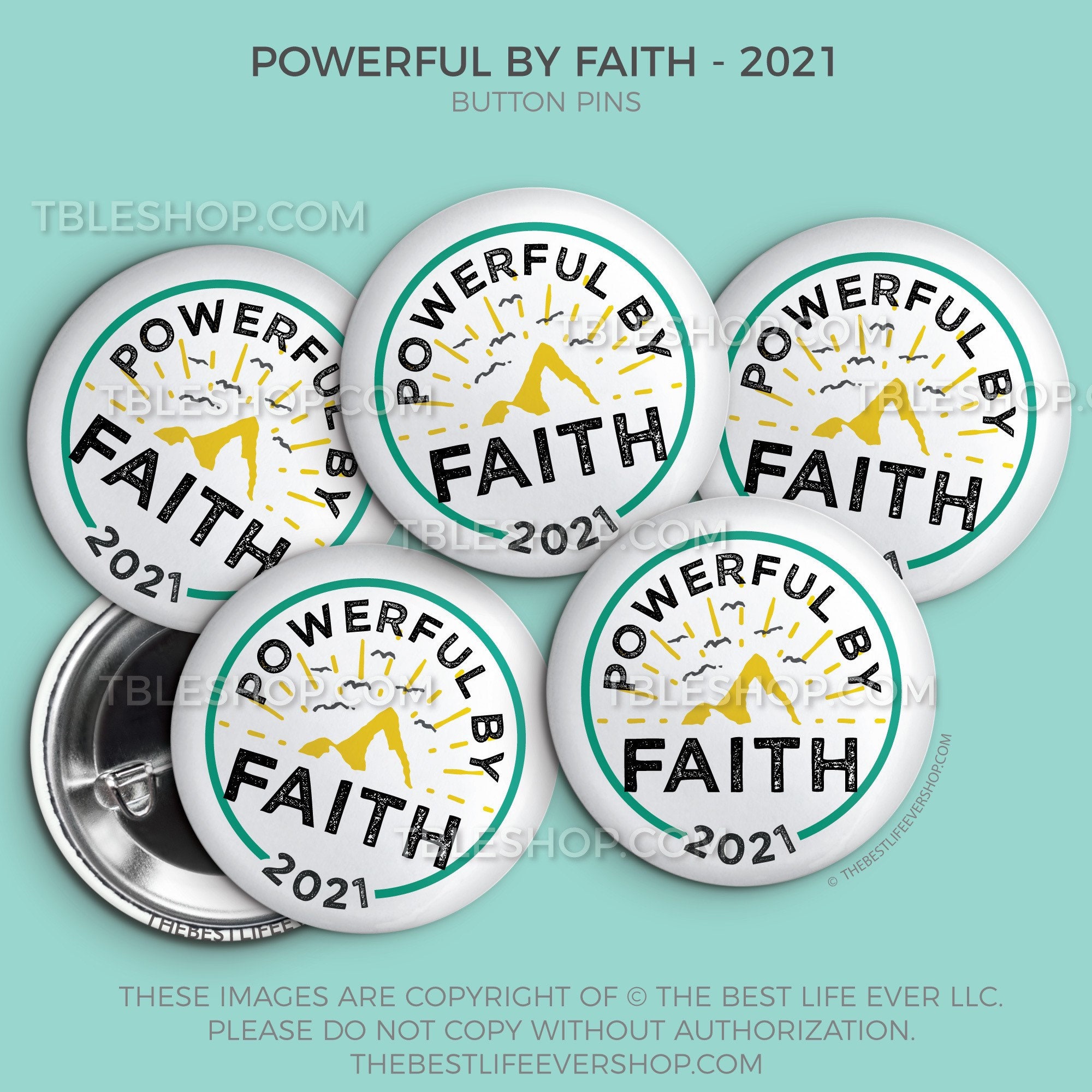 Powerful by Faith Button Pin Set - 2021 Regional Convention - jw pion…