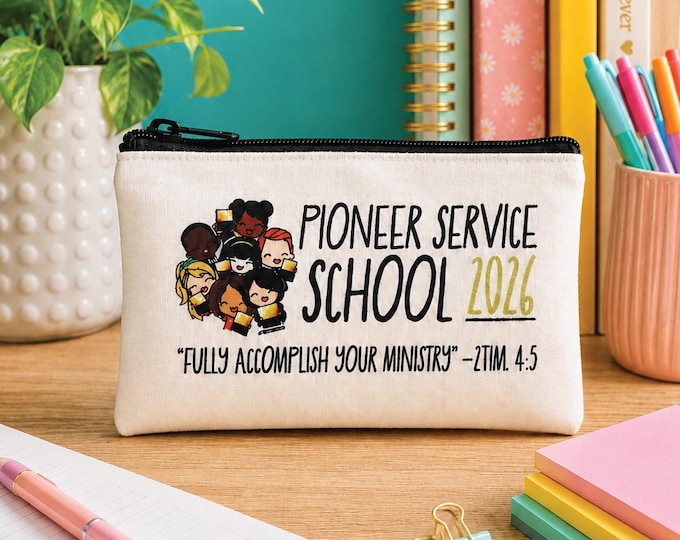 2026  Pioneer Service School Canvas Zipper Pencil Bag / Best Life Ever / Pioneer Gifts / JW Spanish Gifts / Escuela de Precursores
