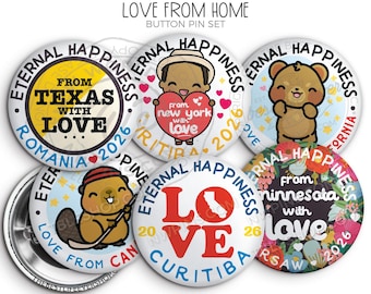 Love from Home 2026 Convention Button Pin Set