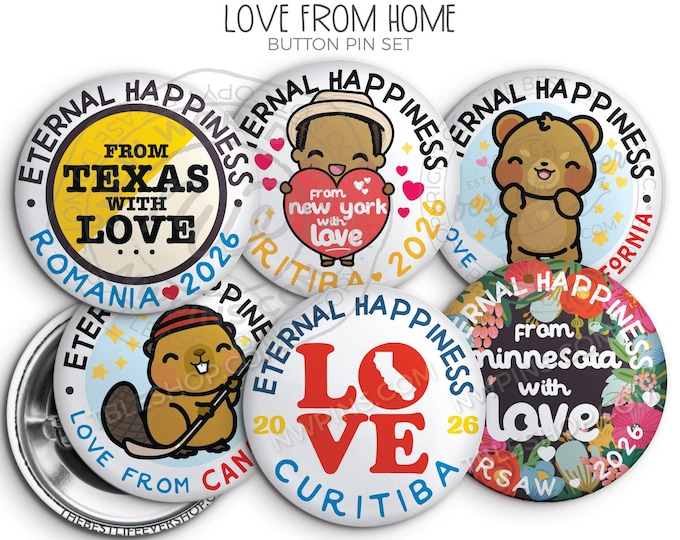 Love from Home 2026 Convention Button Pin Set