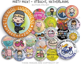 Eternal Happiness 2026 International Convention Button Pins Panama City PANAMA- PARTY PACK! jw convention gifts