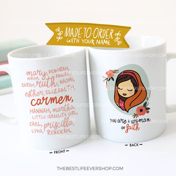 Woman of Faith 11 oz Ceramic Mug, jw gifts for sisters, jw ministry, pioneer gifts, gifts elders wives, best life ever, pioneer school gifts