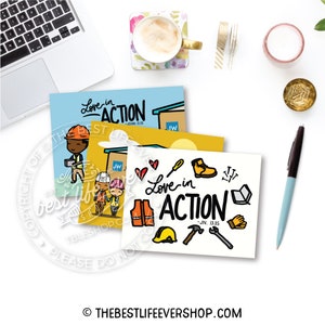SET: Love In Action LDC / RDC Conjunto de cartões comemorativos - presentes jw - presentes pioneiros - melhor vida de todos os tempos - jw org - Assistência a desastres