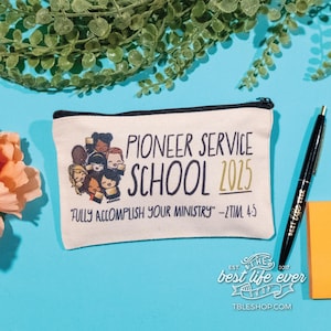 2025 Pioniersschool canvas pennenzak met ritssluiting / Beste leven ooit / Pioneer Gifts / JW Spanish Gifts / Escuela de Precursores 2025