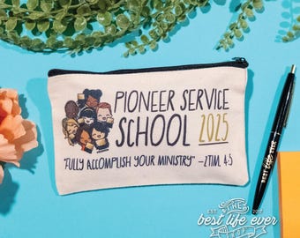 2025 Pioneer Service School Canvas Zipper Pencil Bag / Best Life Ever / Pioneer Gifts / JW Spanish Gifts / Escuela de Precursores 2025