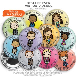 Juego de pines "La mejor vida de todas" - Niños multiculturales - Ministerio JW - Regalos para pioneros JW - La mejor vida de todas - Pioneros JW - JW - Regalos para niños
