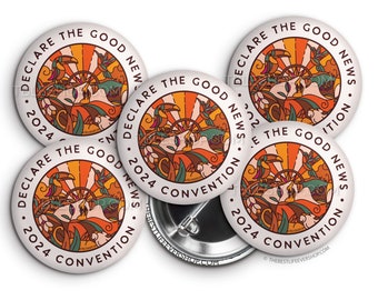 Declare the Good News 2024 Convention Button Pins - Paradise Scene En Creme - jw gifts - jw, gifts for kids, convention gifts