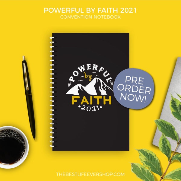 Powerful By Faith-Vintage-2021 Regional Convention Spiral Notebook - jw gifts - best life ever  - jw org PREORDER