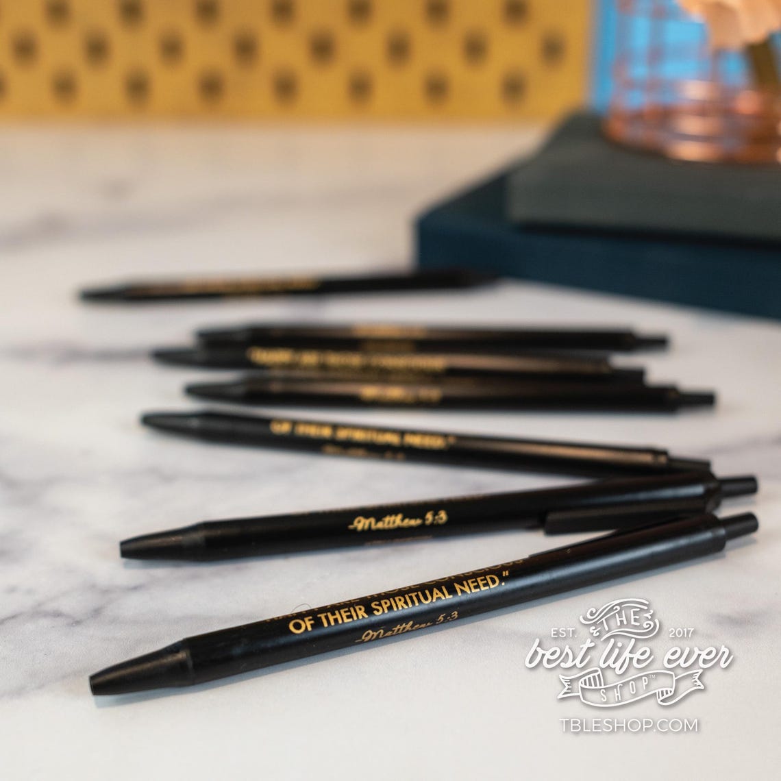 2026 Year Text Matthew 5 3 Bic Clic Pens Black and Gold - Jw Gifts ...
