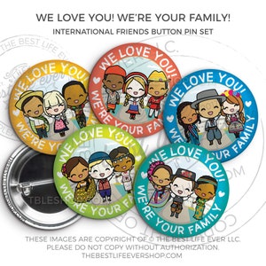 We Love You! We Are Your Family 2025 Pure Worship Convention Button Pin Set - Regional Convention - special convention - best life ever - jw