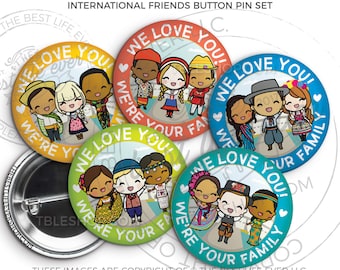 Best Life Ever Button Badge Pins Set - Multicultural Set