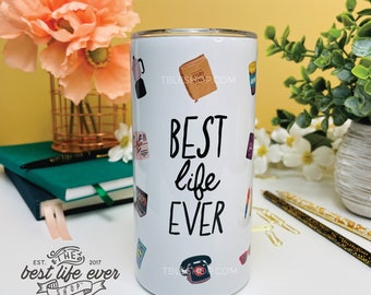 Personalized BEST LIFE EVER 12 oz Travel Mug/Tumbler- jw gifts - jw ministry - best life ever - jw pioneer - escuela de precursores