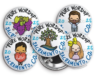 Sacramento, CA 2025 Pure Worship Special Convention Button Pins - jw gifts, jw org, best life ever