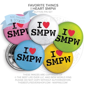 I Heart SMPW-knopspeldset - jw gifts - jw pioneer - cadeaus voor pioniers
