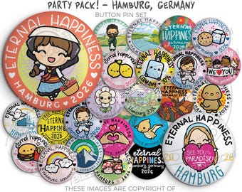 Eternal Happiness 2026 International Convention Button Pins HAMBURG, Germany - PARTY PACK! jw convention gifts