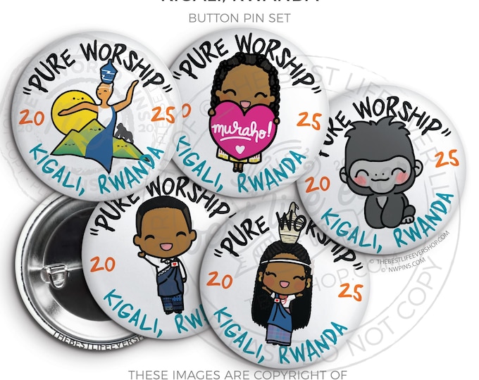 KIGALI RWANDA 2025 Pure Worship 2025 Special Convention Button Pins - jw gifts, jw org, best life ever, convention gifts