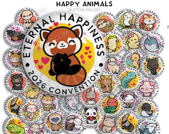 2026 Eternal Happiness Regional Convention Button Pins - HAPPY ANIMALS