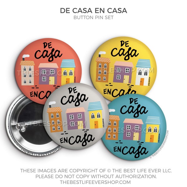 De Casa En Casa Pequeña Ciudad pins -Service Year 2022 Button Pins-jw gifts - jw pioneer - jw gifts - 1.25”