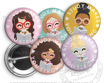 Study Friends STUDY Button Pin Set - gifts for sisters, jw gifts, best life ever, pioneer gifts