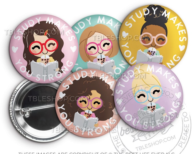 Study Friends STUDY Button Pin Set - gifts for sisters, jw gifts, best life ever, pioneer gifts